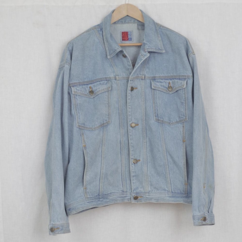 Vintage 100% Cotton Light Wash Men's Denim Jacket XL
